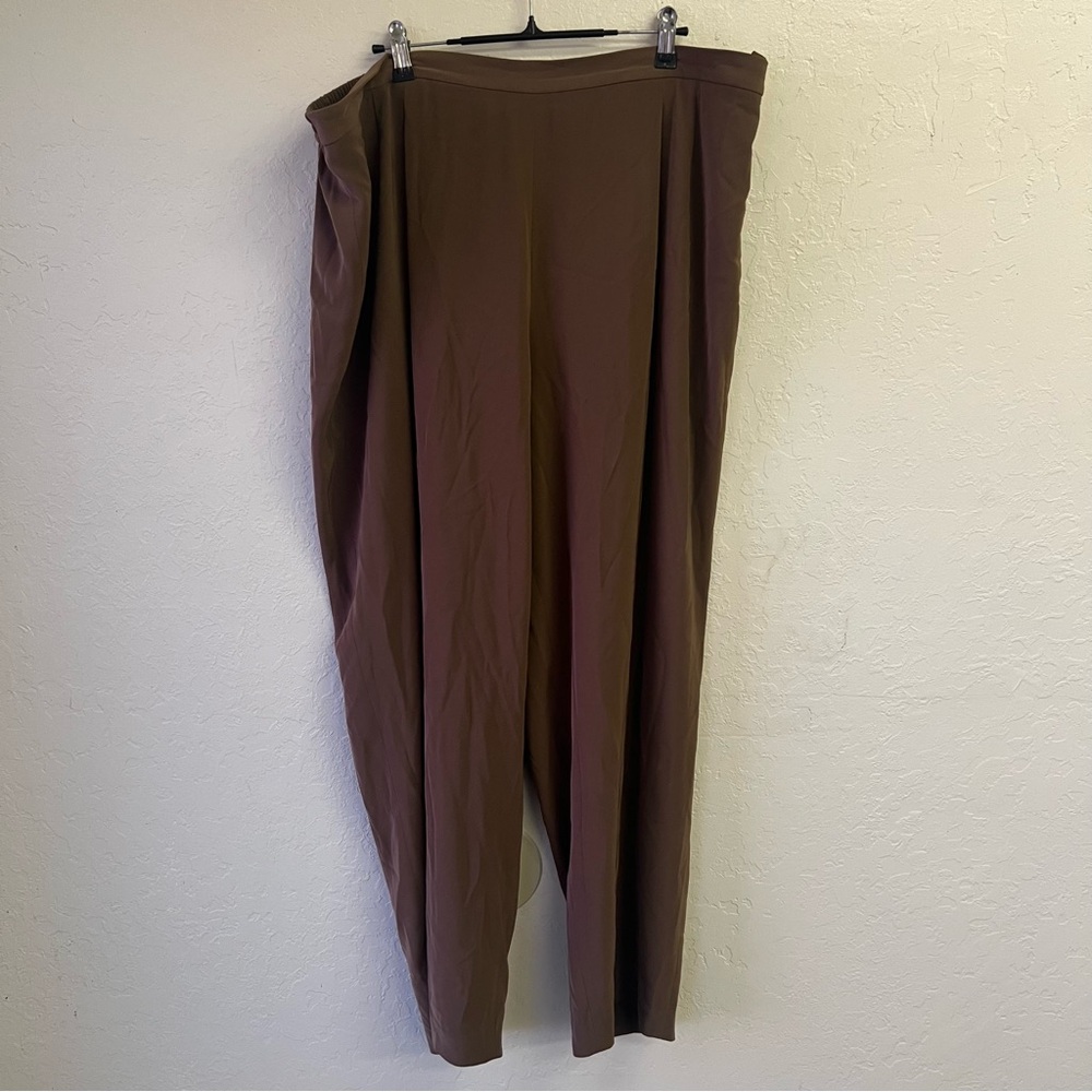 Vintage 90s Judith Hart Brownish Green High Rise Pleated Taper Pants Sz 24 EVC